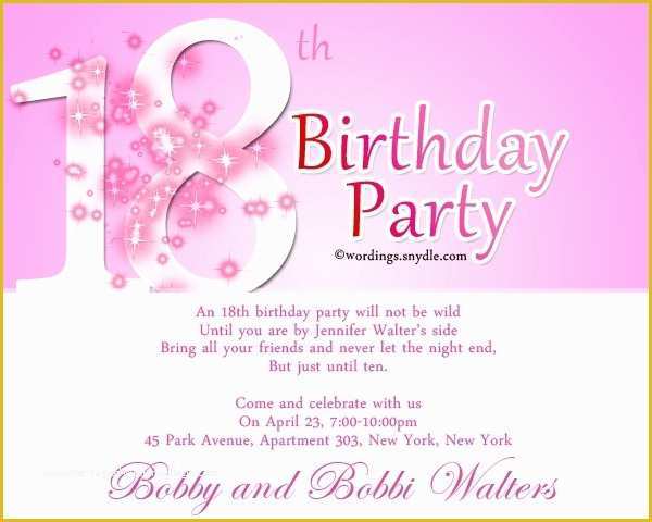 18th Birthday Party Invitation Templates Free Of Invitation Letter 18th Birthday Sample