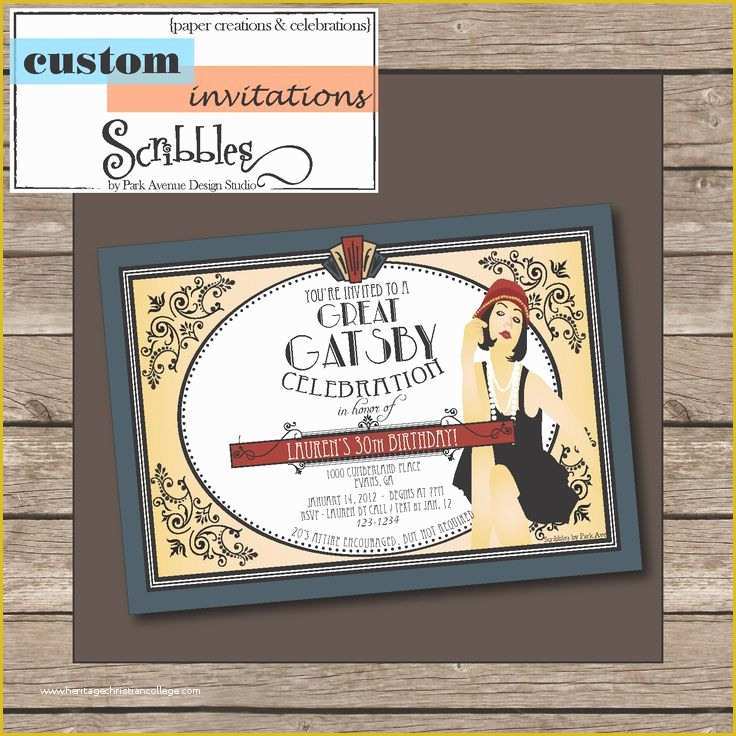 1920s Party Invitation Template Free Of 10 Best Images About Gatsby Invitation On Pinterest