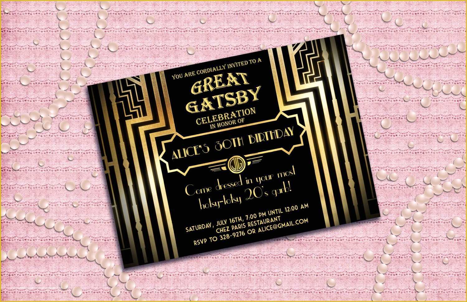1920s Party Invitation Template Free Of 1920s Party Invites