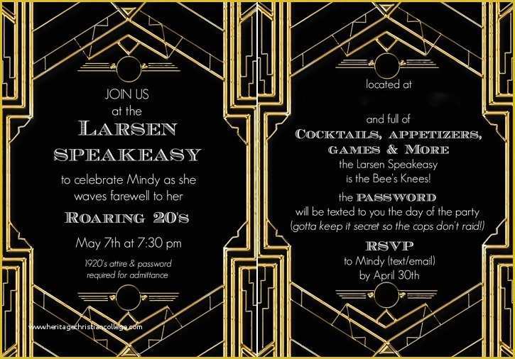 1920s Party Invitation Template Free Of 1920s Slang for Party Invitations Sansalvaje