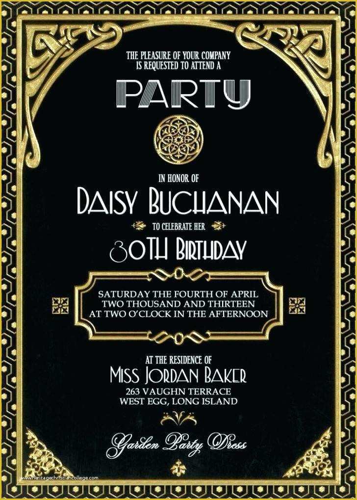 1920s Party Invitation Template Free Of 1920s Style Party Invitations Eletter Co