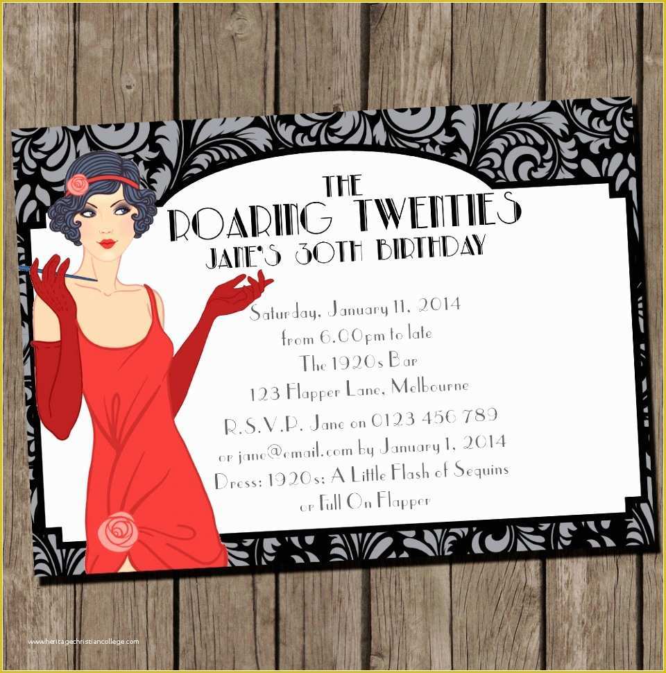 1920s Party Invitation Template Free Of 6 Roaring Twenties Invitation Template Lyeuw