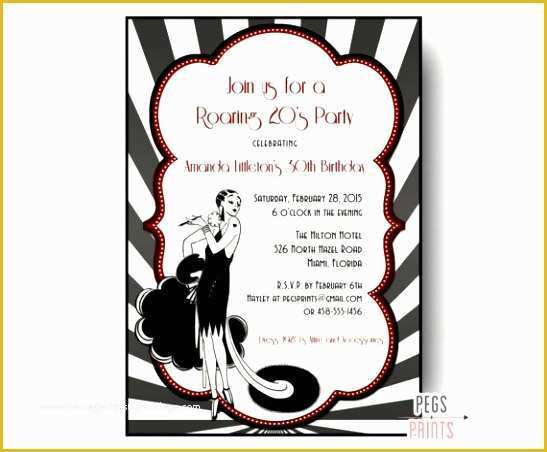 1920s Party Invitation Template Free Of 6 Roaring Twenties Invitation Template Lyeuw