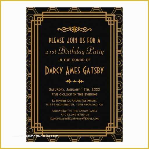 1920s Party Invitation Template Free Of Personalized Roaring 20s Invitations