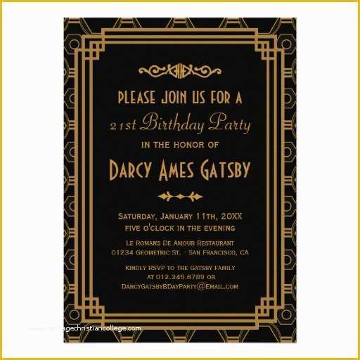 1920s Party Invitation Template Free Of Personalized Roaring 20s Invitations