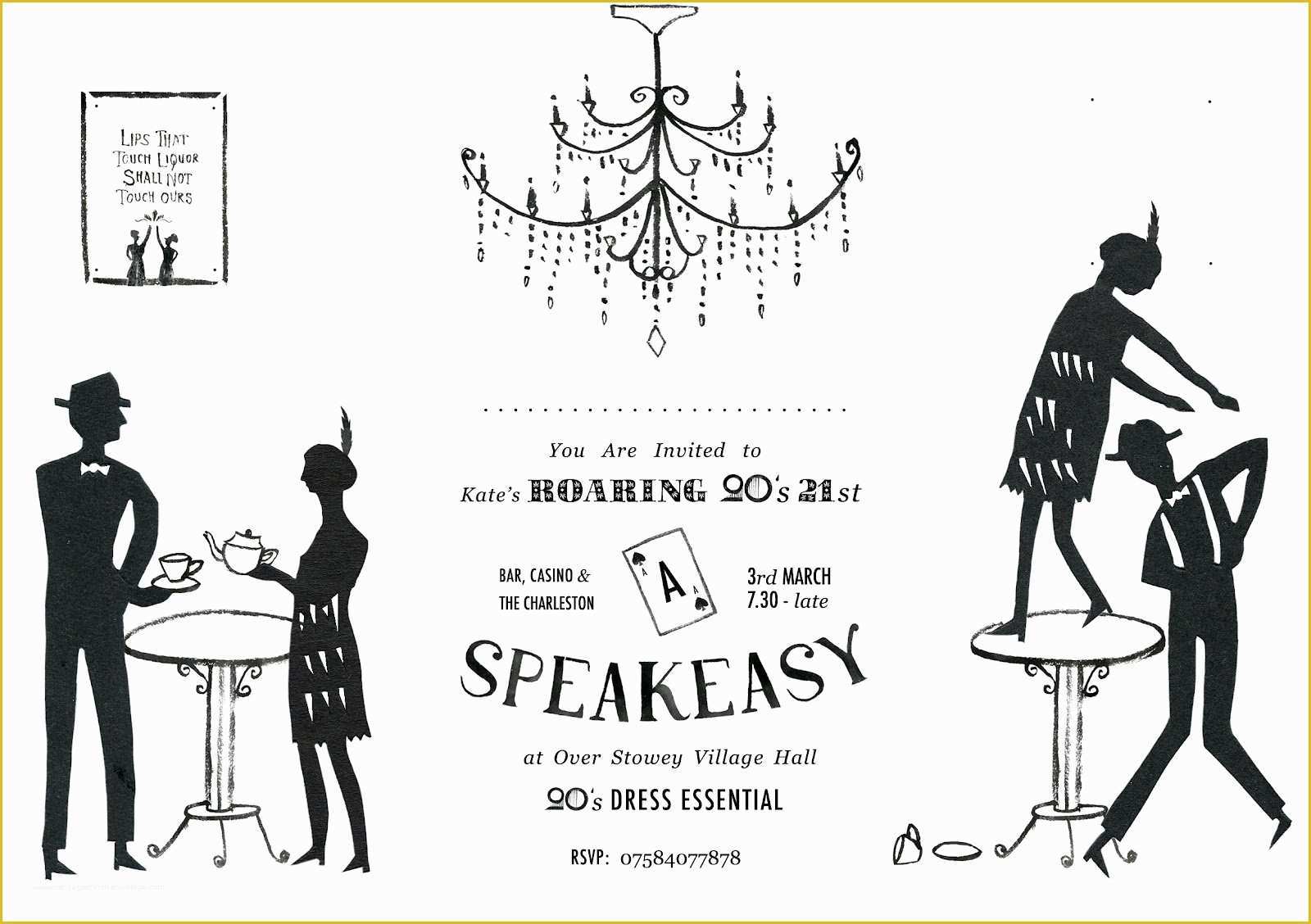 1920s Party Invitation Template Free Of Roaring 1920s Party Invitations