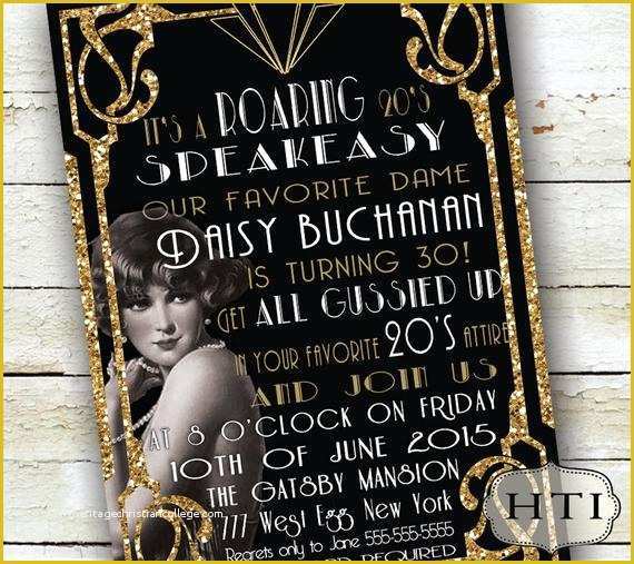 1920s Party Invitation Template Free Of Roaring 20 S Invitation Birthday Party Invitation