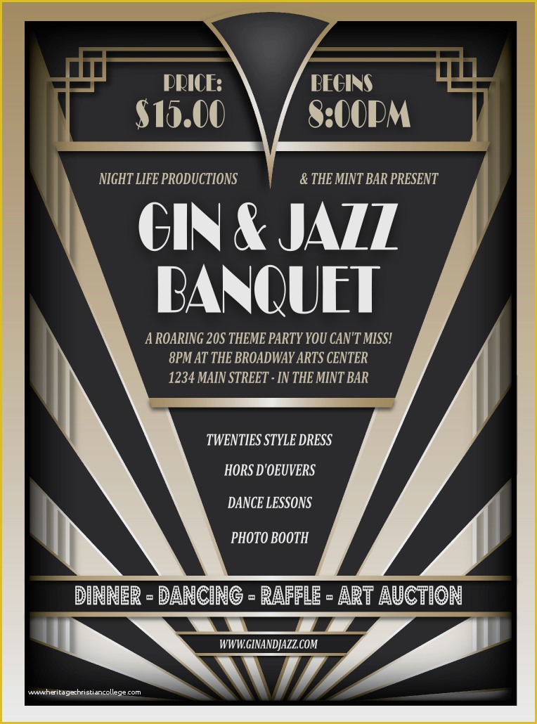 1920s Party Invitation Template Free Of Roaring 20s Flyer