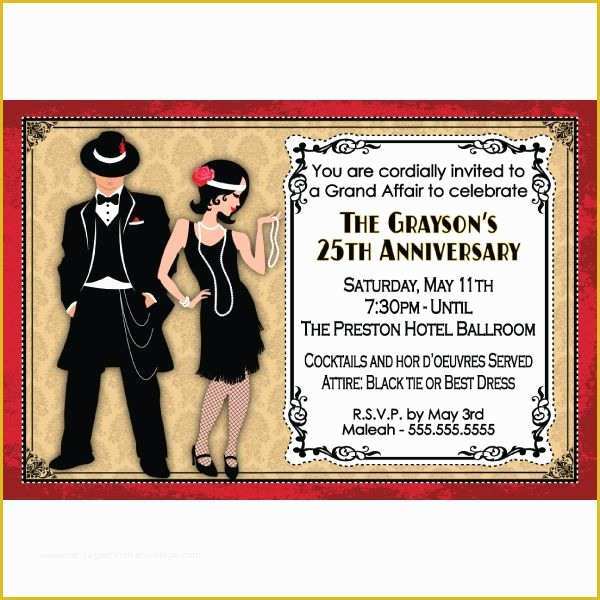 1920s Party Invitation Template Free Of Roaring Twenties Party Invitations