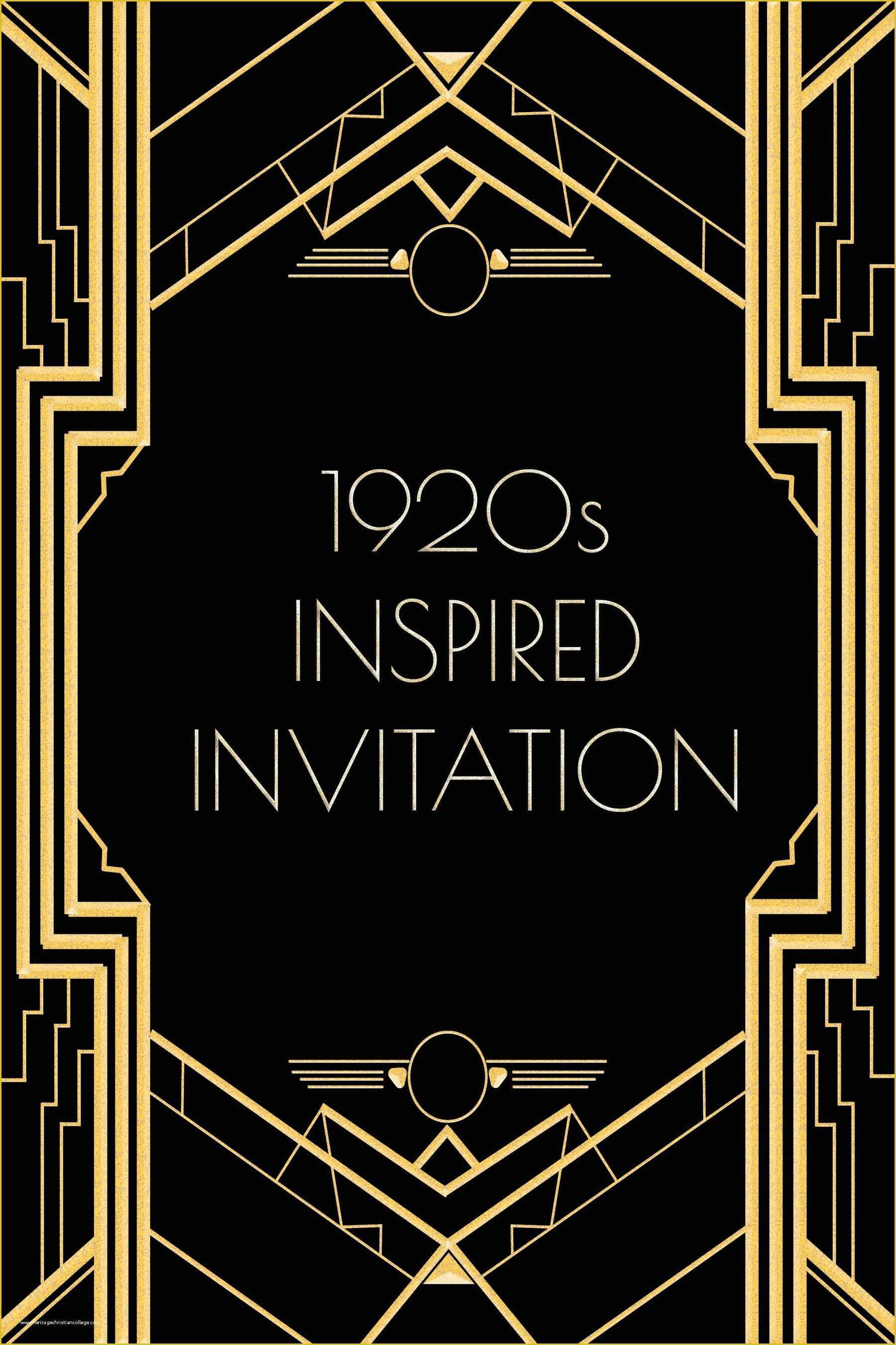 1920s Party Invitation Template Free Of Use This 1920s Inspired Invitation Template for A Gatsby
