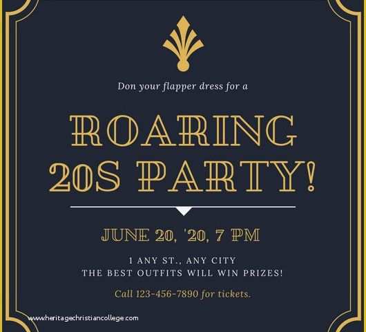 1920s Party Invitation Template Free Of Vintage Invitation Templates Canva