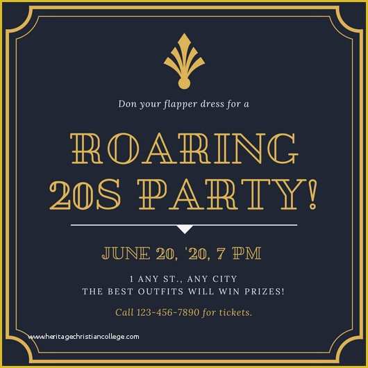 1920s Party Invitation Template Free Of Vintage Invitation Templates Canva