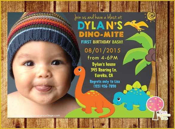 1st Birthday Invitation Template Free Download Of 14 Dinosaur Birthday Invitations Psd Vector Eps Ai