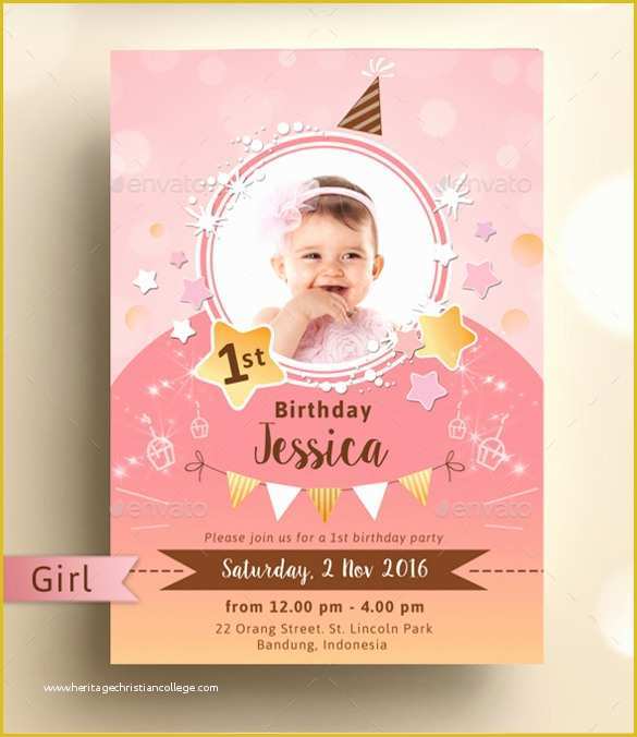 1st Birthday Invitation Template Free Download Of 33 Kids Birthday Invitation Templates Psd Vector Eps