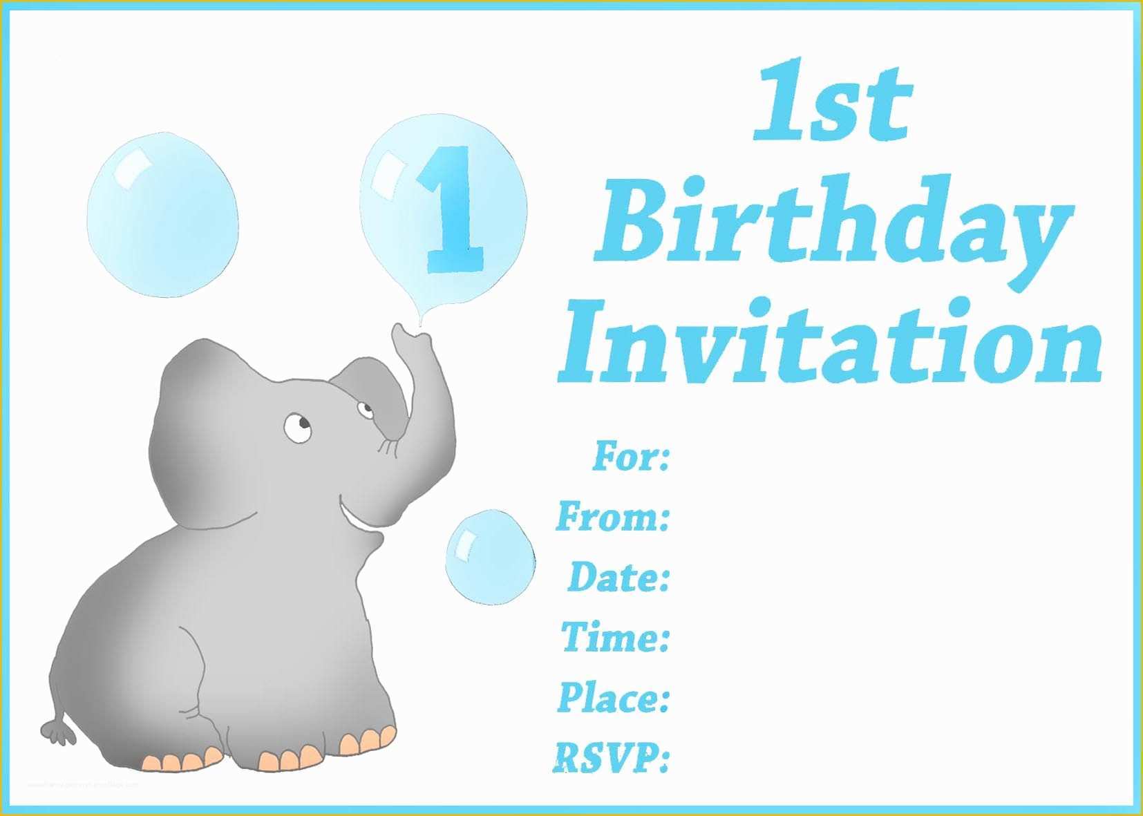 1st Birthday Invitation Template Free Download Of Birthday Invitation Card Free Printable 1st Birthday