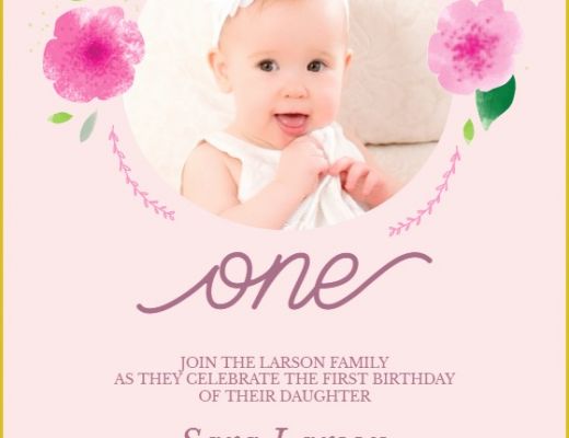 1st Birthday Invitation Template Free Download Of Flowers Frame Free Birthday Invitation Template