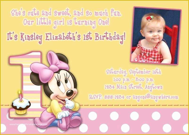 1st Birthday Invitation Template Free Download Of Free Download Minnie Mouse 1st Birthday Invitations