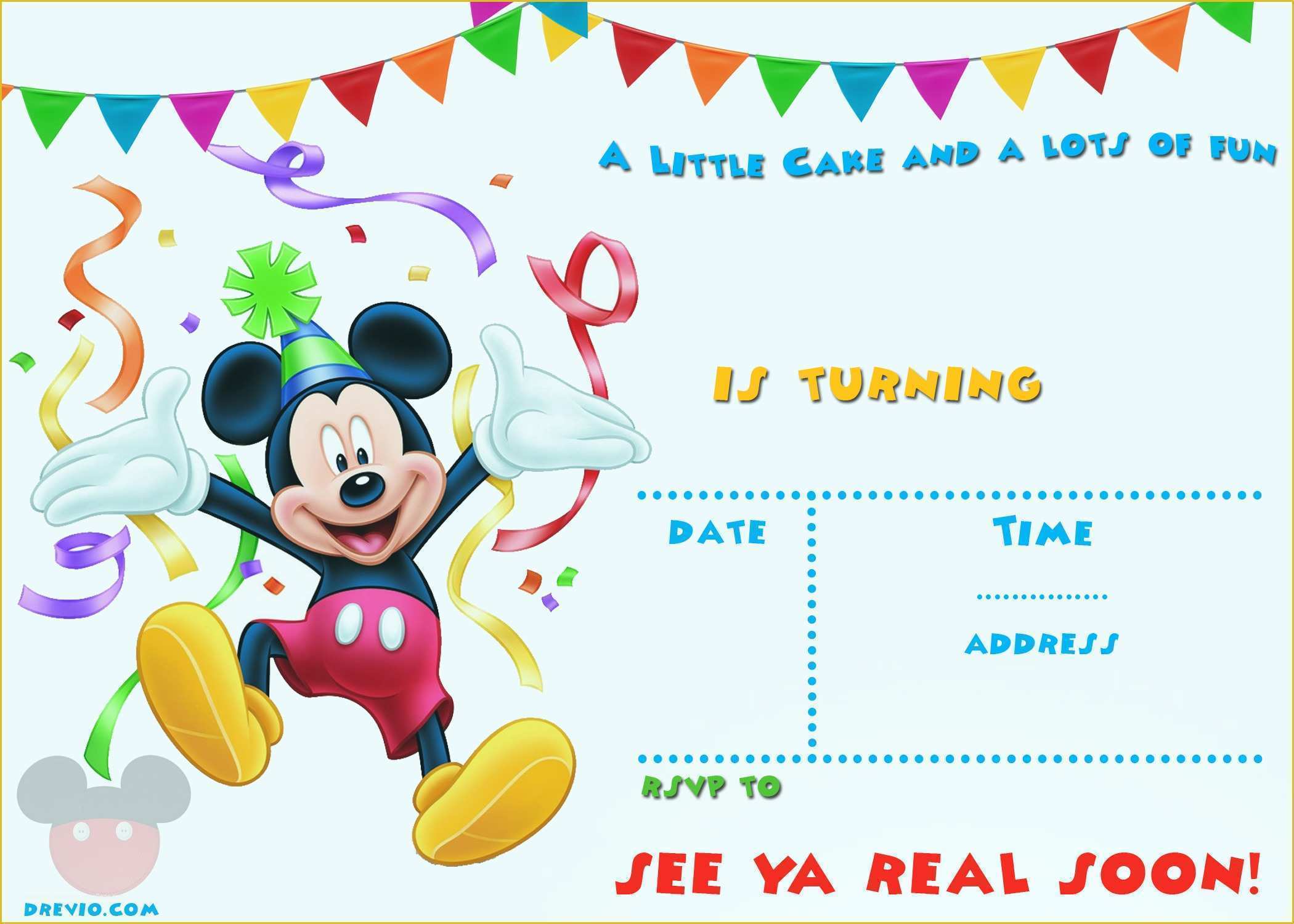 1st Birthday Invitation Template Free Download Of Free Mickey Mouse 1st Birthday Invitations – Free