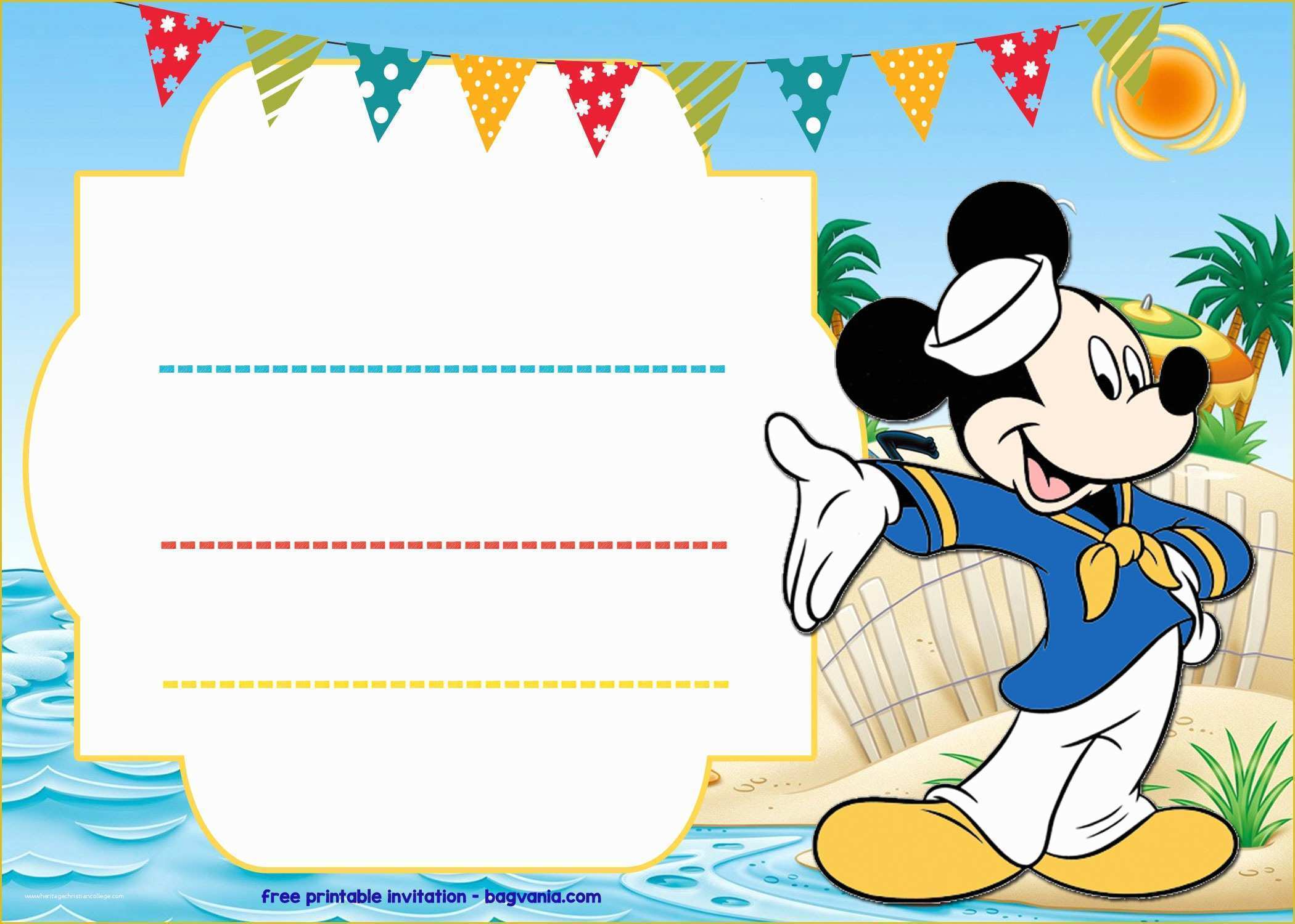 1st Birthday Invitation Template Free Download Of Free Mickey Mouse Sailor Invitation Template – Free