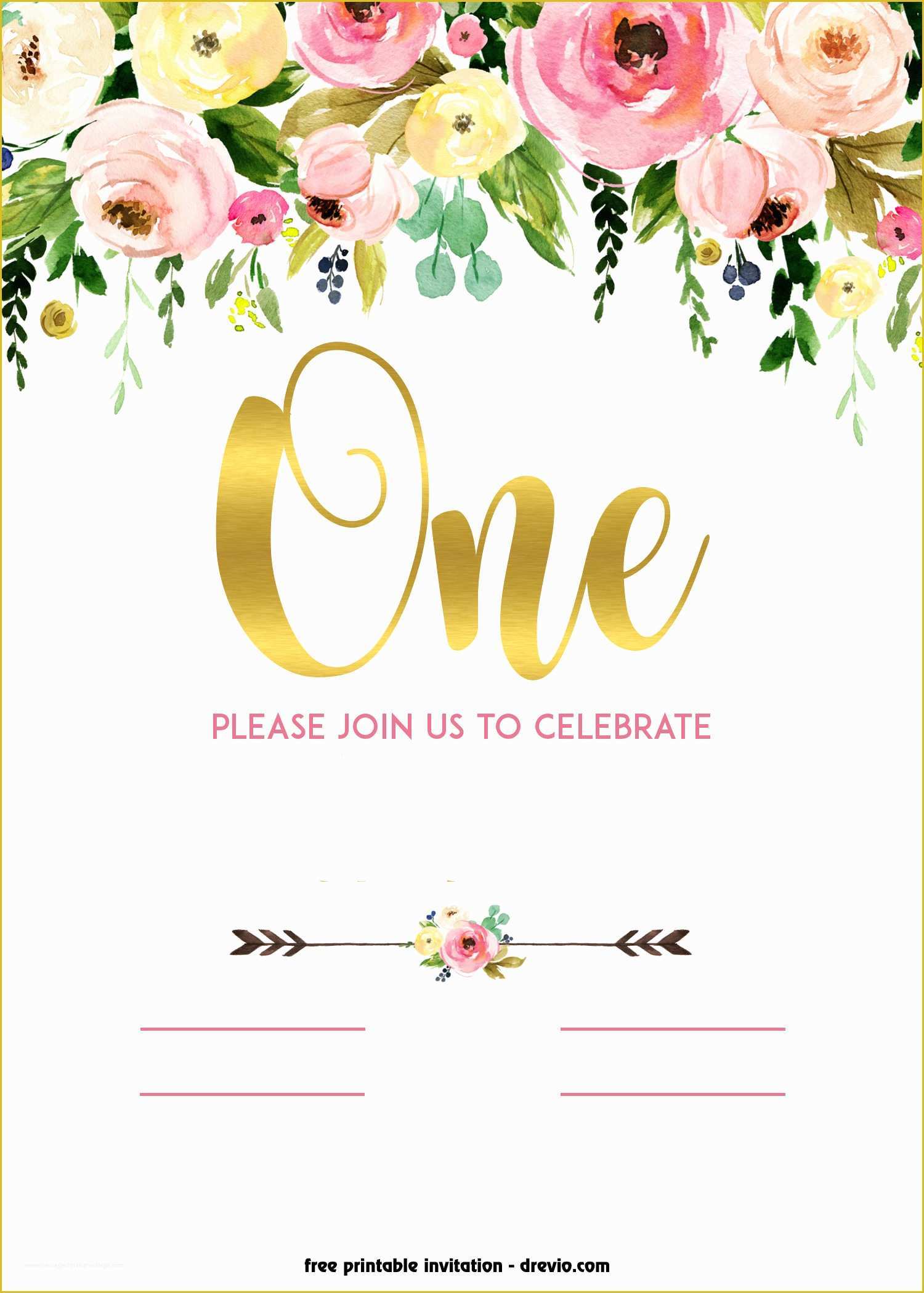 1st Birthday Invitation Template Free Download Of Free Printable 1st Birthday Invitation – Vintage Style