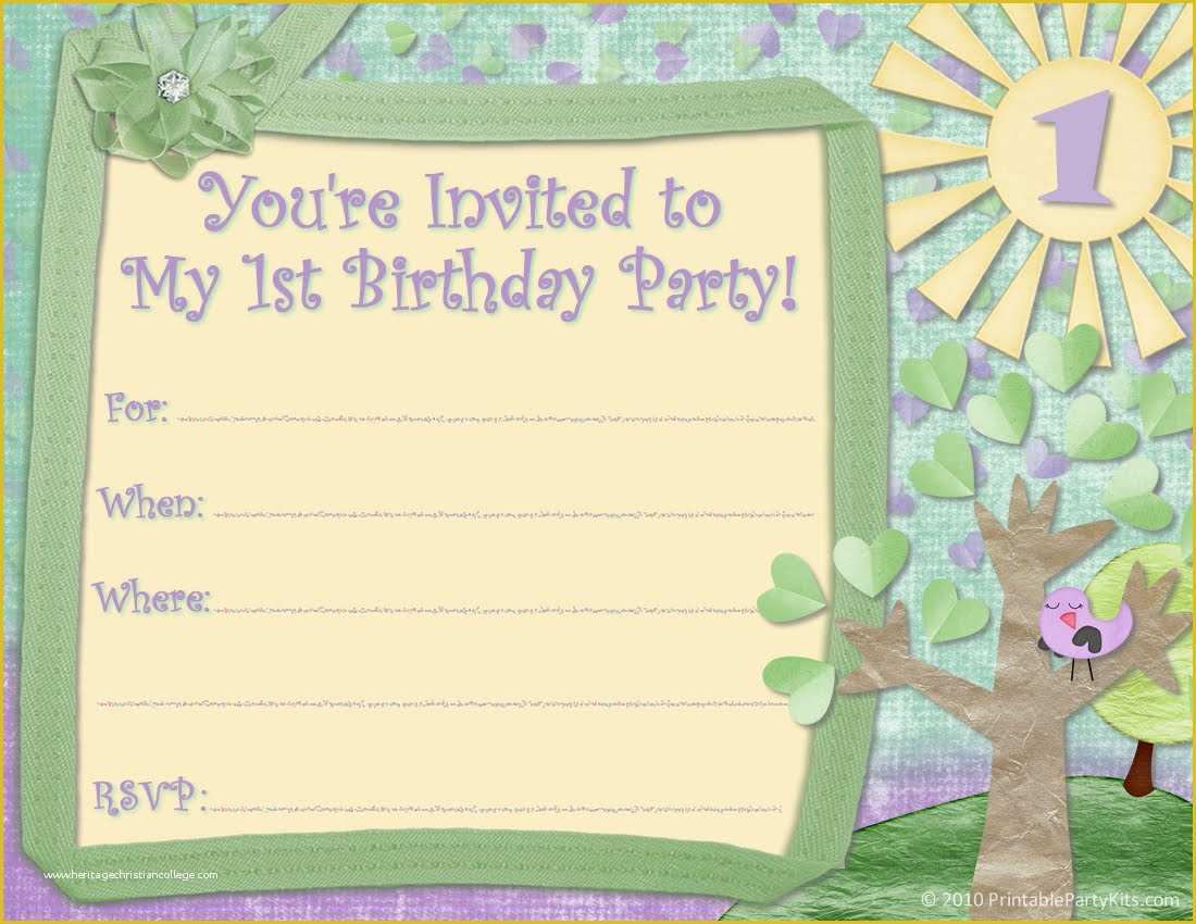 1st Birthday Invitation Template Free Download Of Free Printable Party Invitations Free Invite Design for A