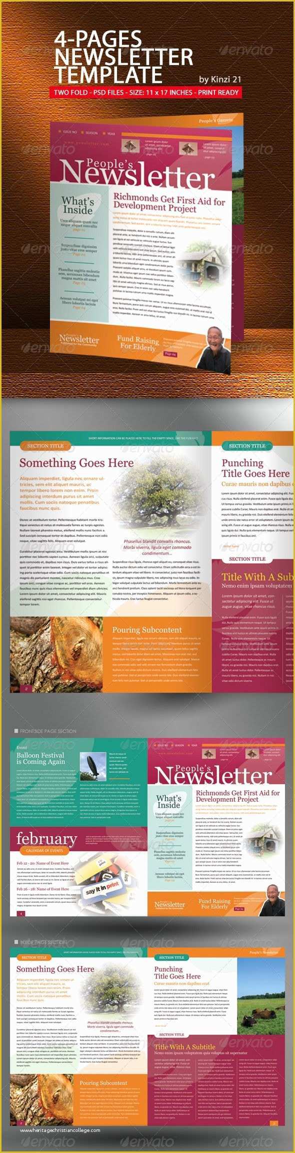 2 Page Newsletter Template Free Of 4 Pages Newsletter Template