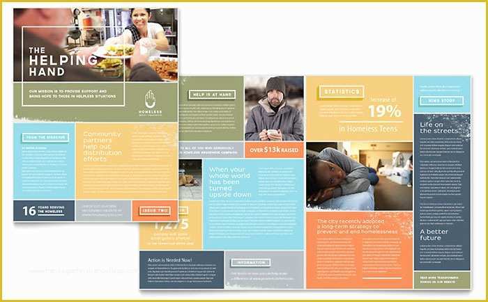 2 Page Newsletter Template Free Of Homeless Shelter Newsletter Template Design