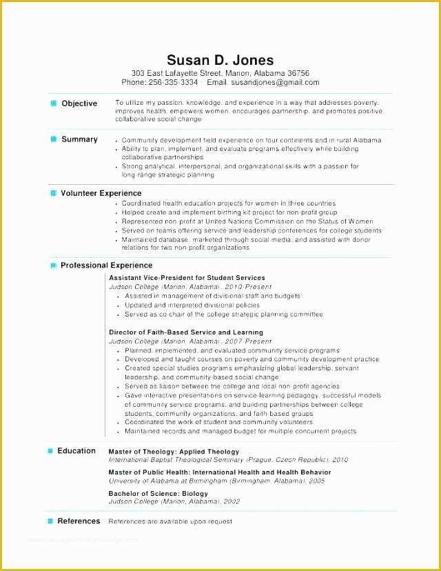 2 Page Resume Templates Free Download Of 1 Page Resume Template Word
