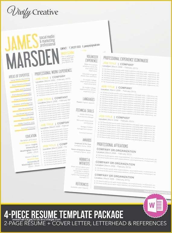 2 Page Resume Templates Free Download Of Resume Template Download 2 Page Editable Pages by