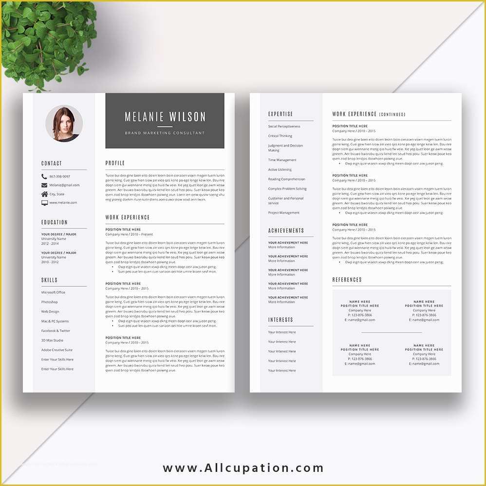 2 Page Resume Templates Free Download Of Resume Template Download Word format Modern Cv Template