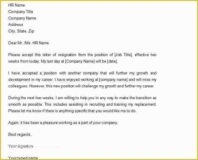 2 Week Notice Template Free Of 40 Two Weeks Notice Letters & Resignation Letter Samples