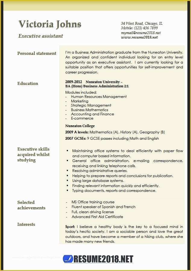 2018 Resume Templates Free Of Executive assistant Resume Examples 2018 Resume 2018