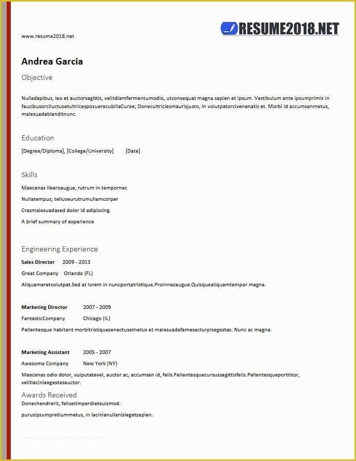 2018 Resume Templates Free Of Latest Resume Templates 2018