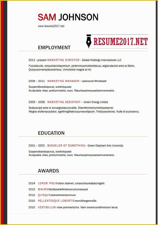 2018 Resume Templates Free Of Resume format 2018 16 Latest Templates In Word