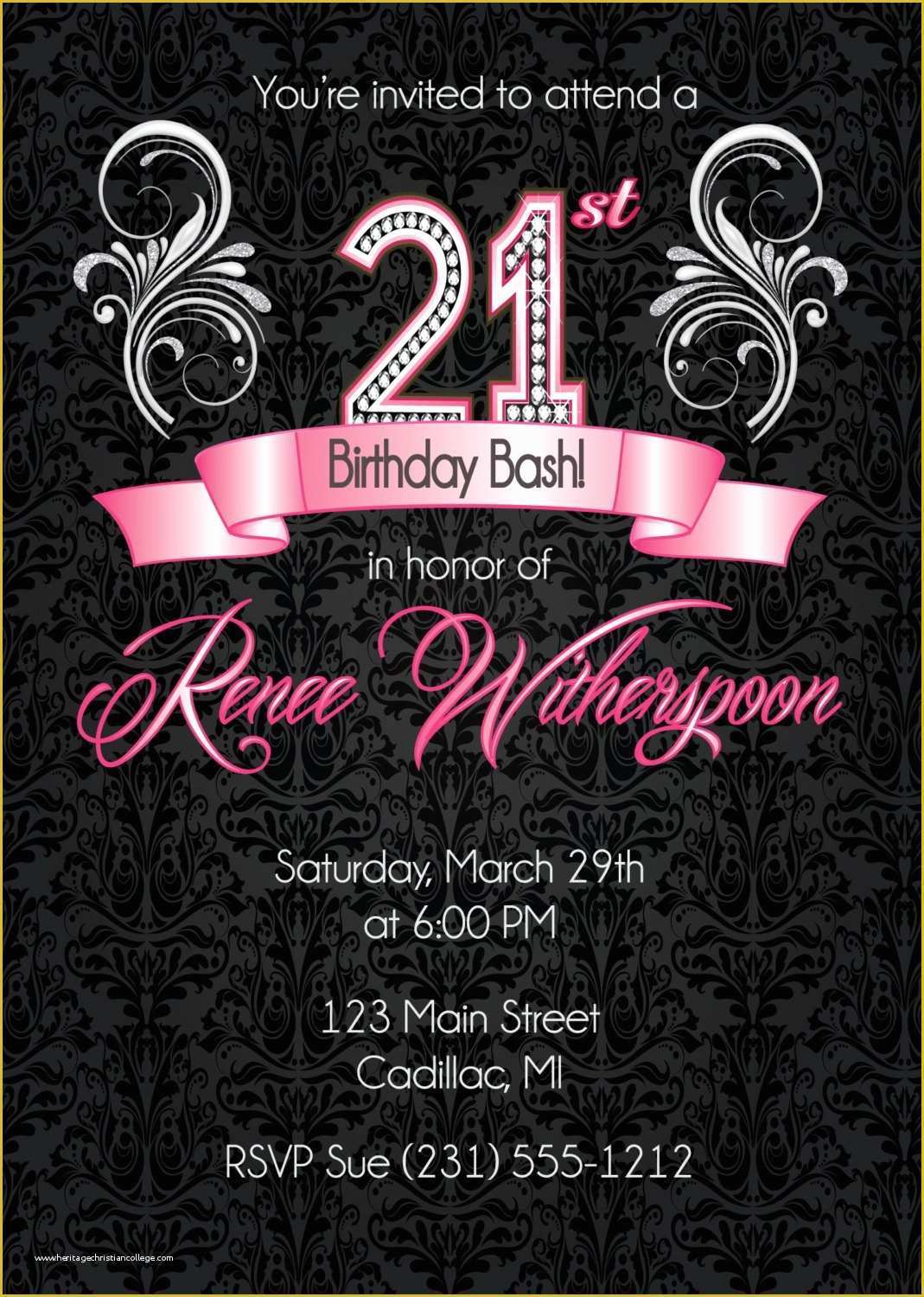 21st Birthday Invitation Templates Free Printable Of 21st Birthday Invitation 21st Birthday Party Invitation