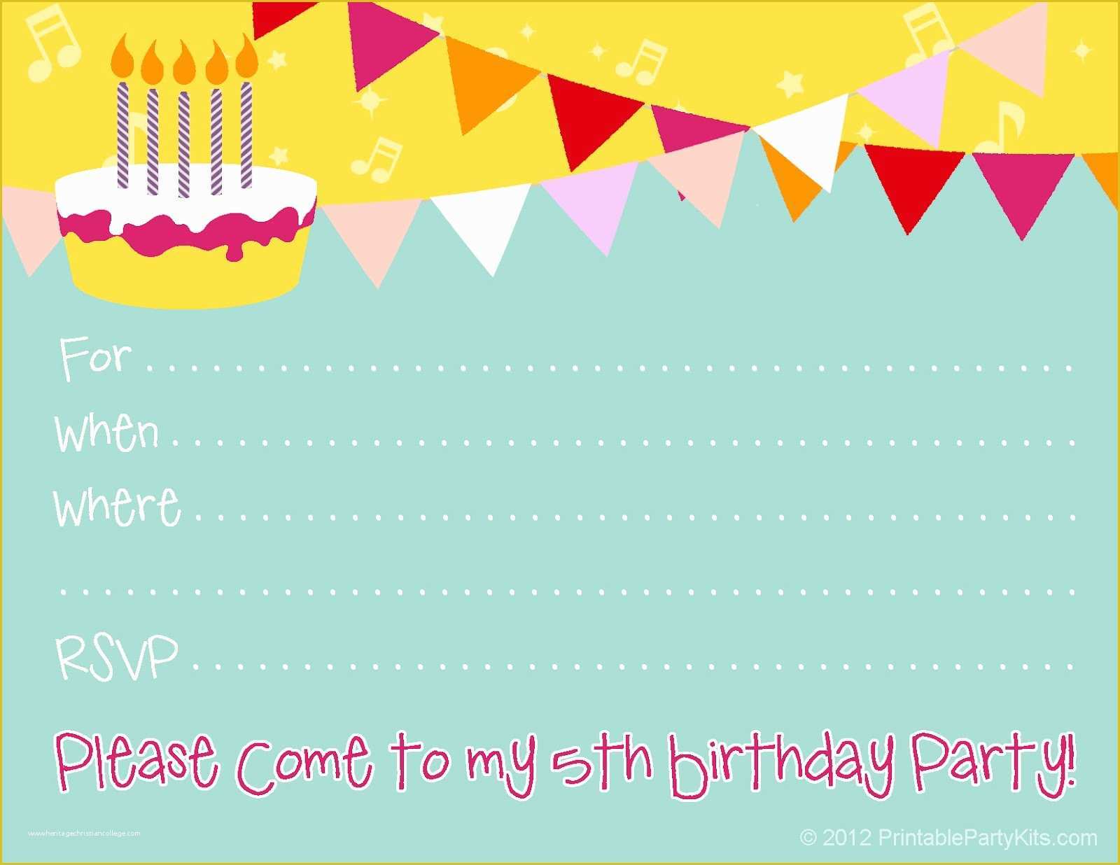 21st Birthday Invitation Templates Free Printable Of Free Birthday Party Invitations for Girl – Free Printable