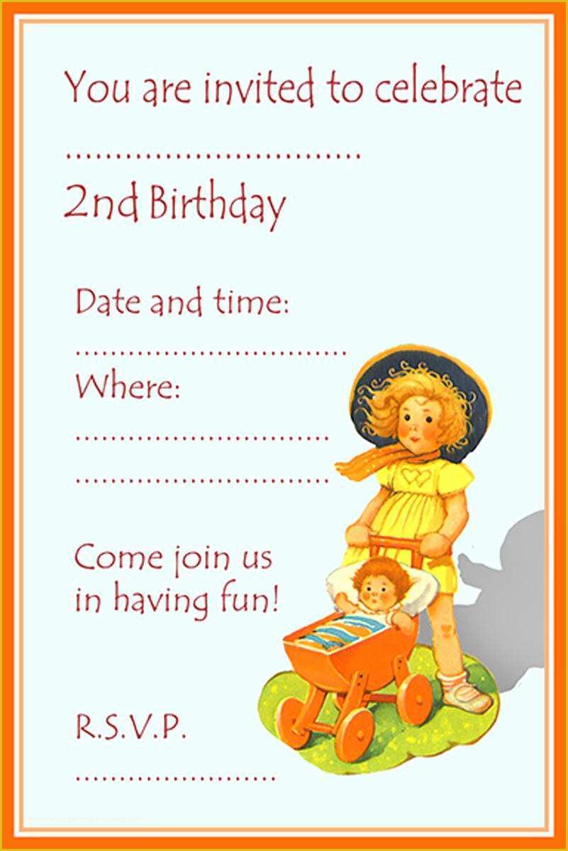 2nd Birthday Invitations Templates Free Of 18 Birthday Invitations for Kids – Free Sample Templates