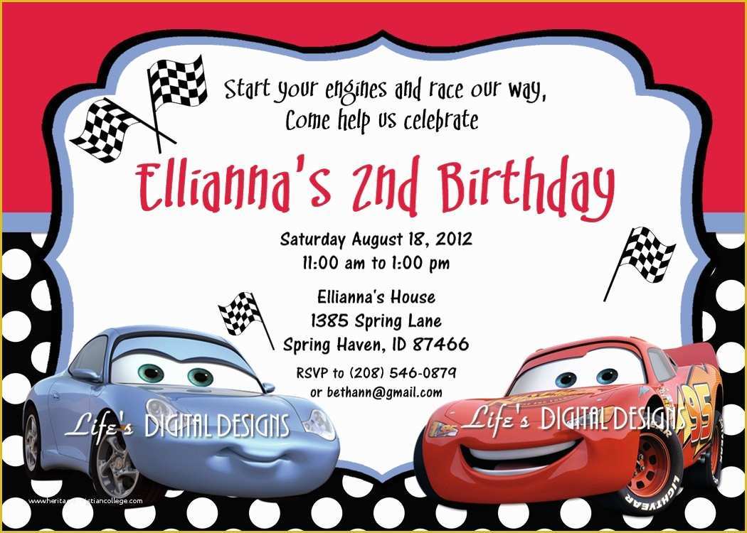 2nd Birthday Invitations Templates Free Of 2nd Cars – Free Printable Birthday Invitation Templates