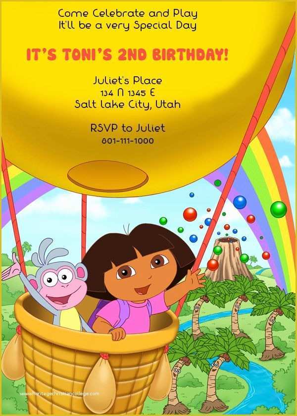 2nd Birthday Invitations Templates Free Of Dora the Explorer Free Birthday Invite