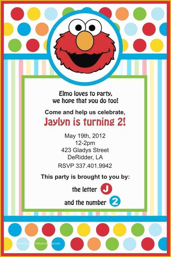 2nd Birthday Invitations Templates Free Of Items Similar to Elmo Birthday Invitation Pdf On Etsy