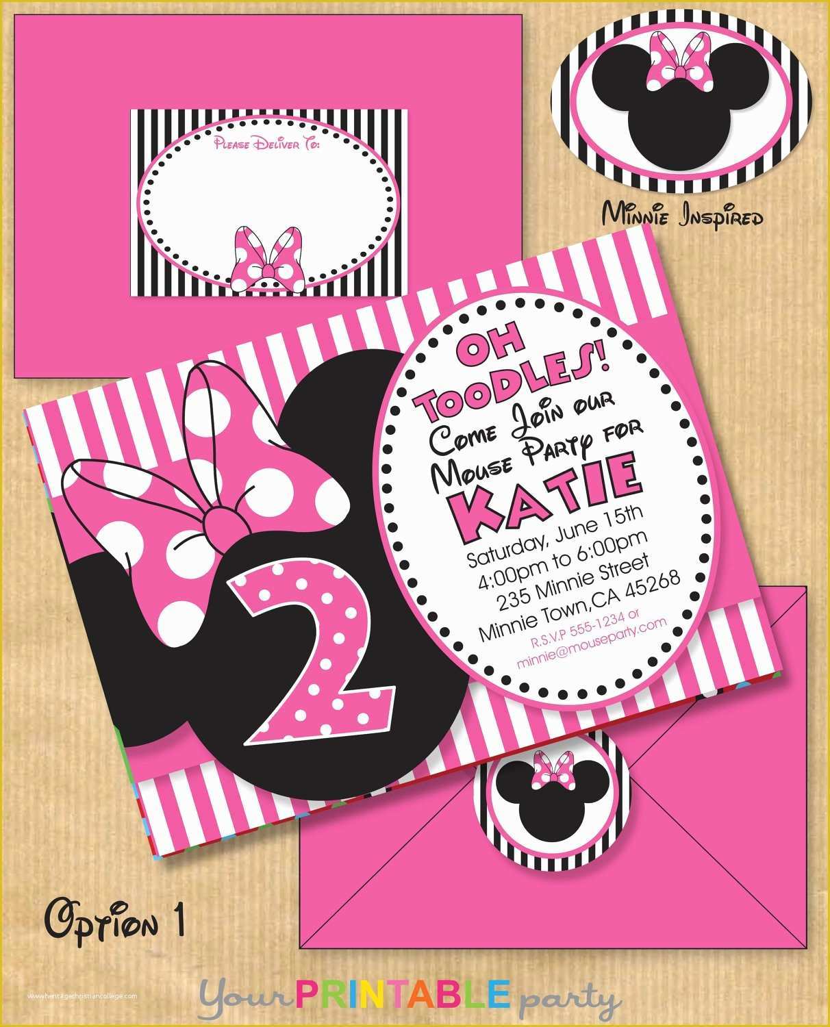2nd Birthday Invitations Templates Free Of Minnie Mouse Inspired Birthday Party by Yourprintableparty