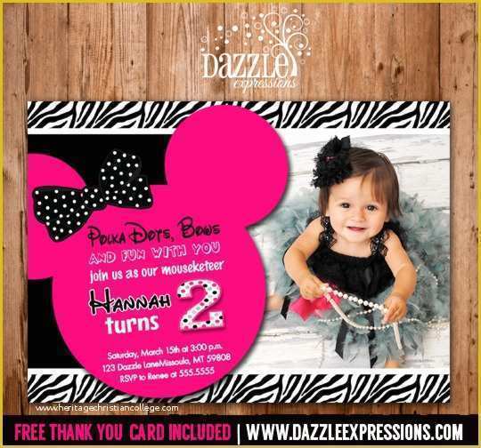 2nd Birthday Invitations Templates Free Of Printable Minnie Mouse Birthday Invitation Girls First