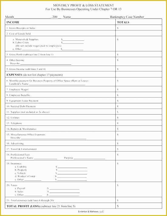 3 Month Profit and Loss Statement Template Free Of Month Profit and Loss Projection Template Awesome Fresh