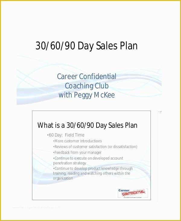 30 60 90 Day Sales Plan Template Free Sample Of 18 Examples Of 30 60 90 Day Plans Word Pdf