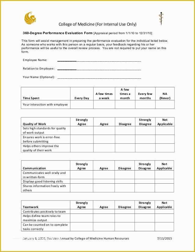 360 Degree Performance Appraisal Template Free Of 360 Review form 2010 to 2011