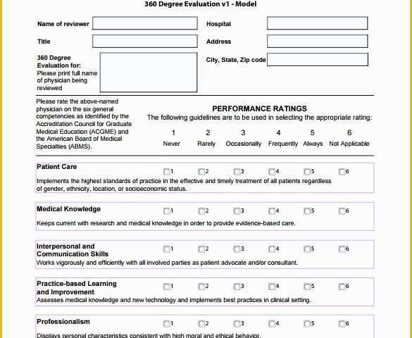 360 Degree Performance Appraisal Template Free Of Sample 360 Evaluation 9 Documents In Pdf
