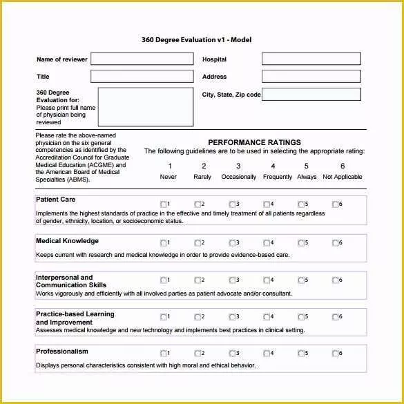 42 360 Degree Performance Appraisal Template Free