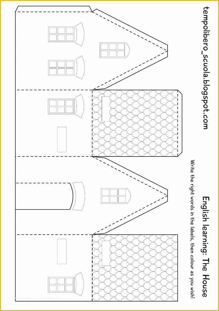 3d Print Templates Free Of 3d Paper House Template Templates Data