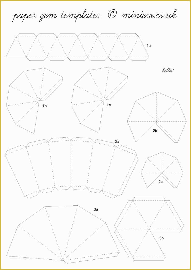 3d Print Templates Free Of Paper Gem Template 07 Crafts Pinterest