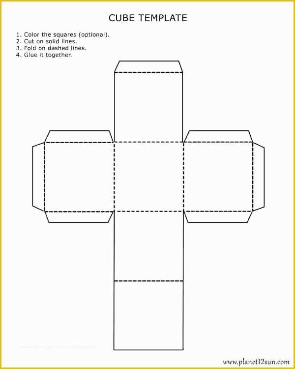 3d Print Templates Free Of Printable 3d Cube Template Color It Cut It Out Fold It